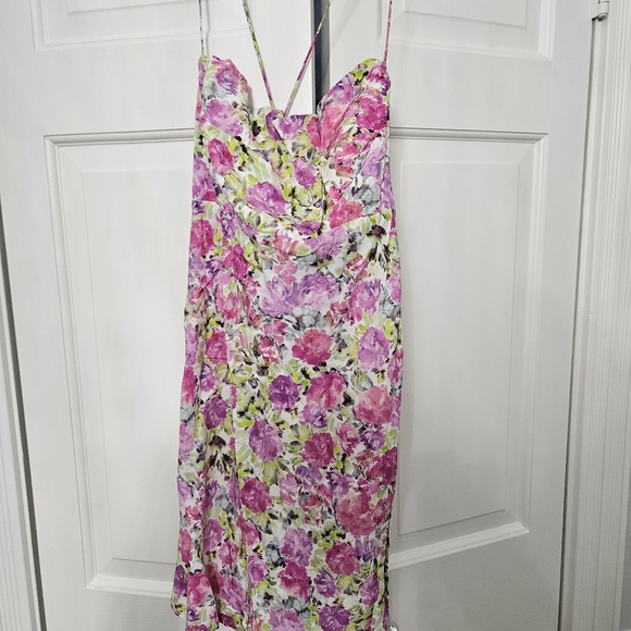 NWT For Love & Lemons Paulina mini dress in a pink floral print Large - Picture 10 of 15